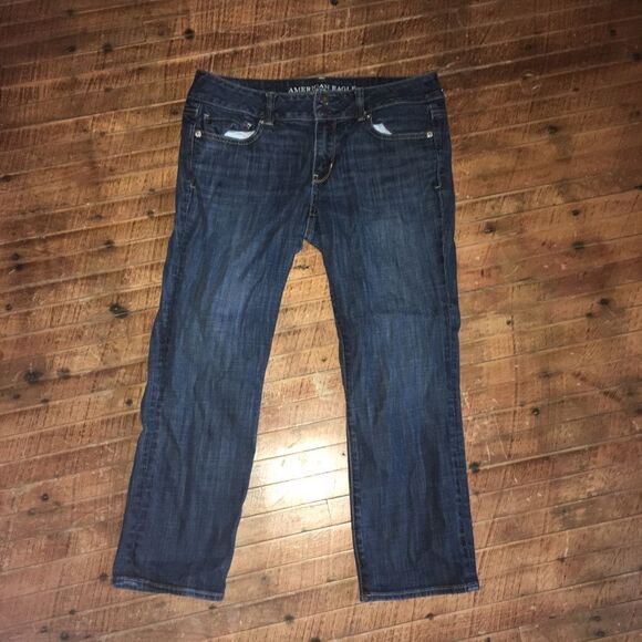 American Eagle Artist Crop stretch dark wash jeans - Picture 1 of 3